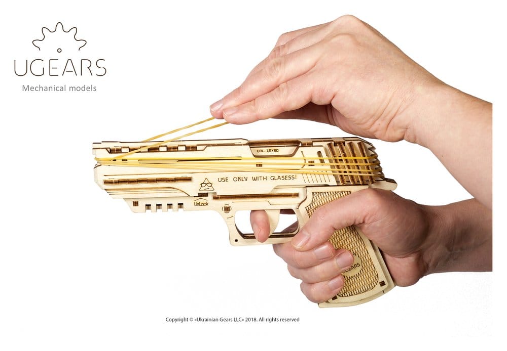 Ugears Puzzle de madera 3D Wolf-01 Pistola