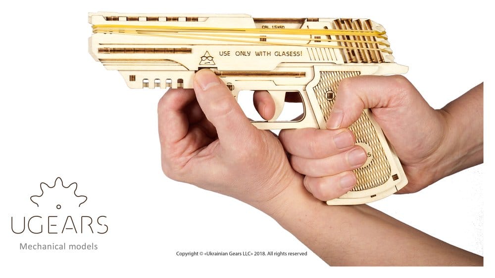 Ugears Puzzle de madera 3D Wolf-01 Pistola
