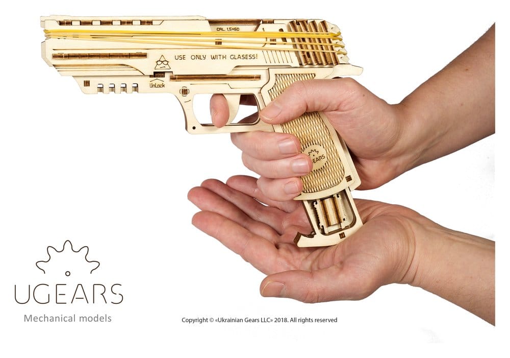 Ugears Puzzle de madera 3D Wolf-01 Pistola