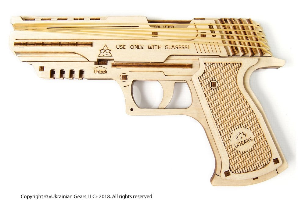 Ugears Puzzle de madera 3D Wolf-01 Pistola