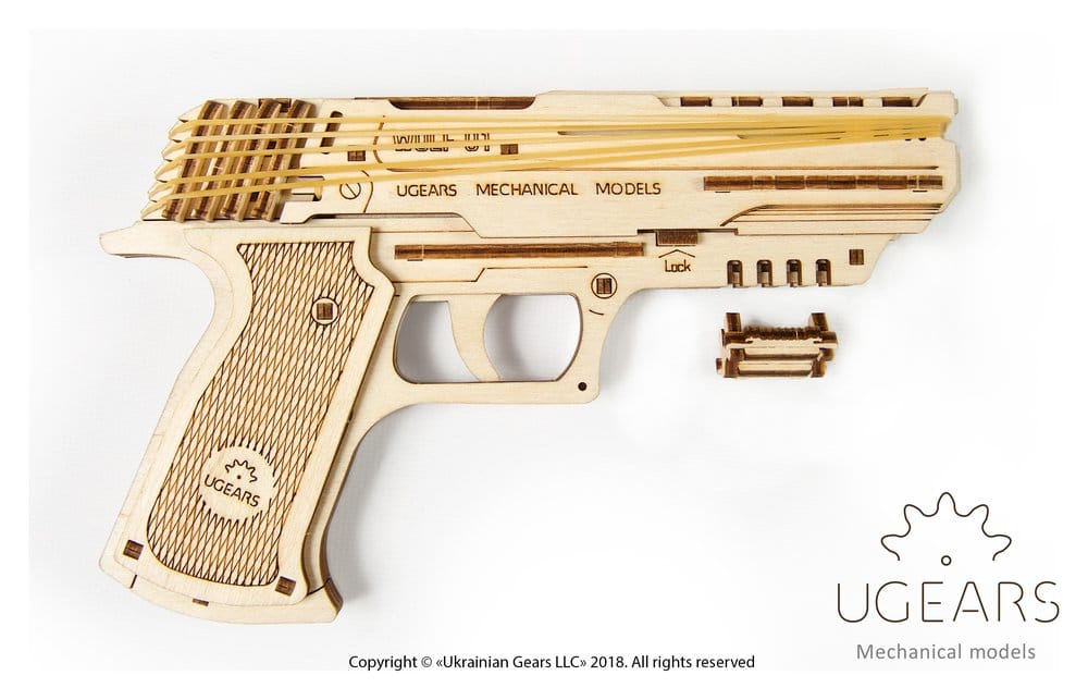 Ugears Puzzle de madera 3D Wolf-01 Pistola
