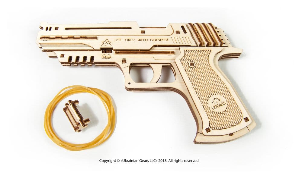 Ugears Puzzle de madera 3D Wolf-01 Pistola