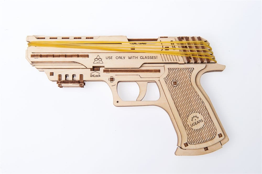 Ugears Puzzle de madera 3D Wolf-01 Pistola