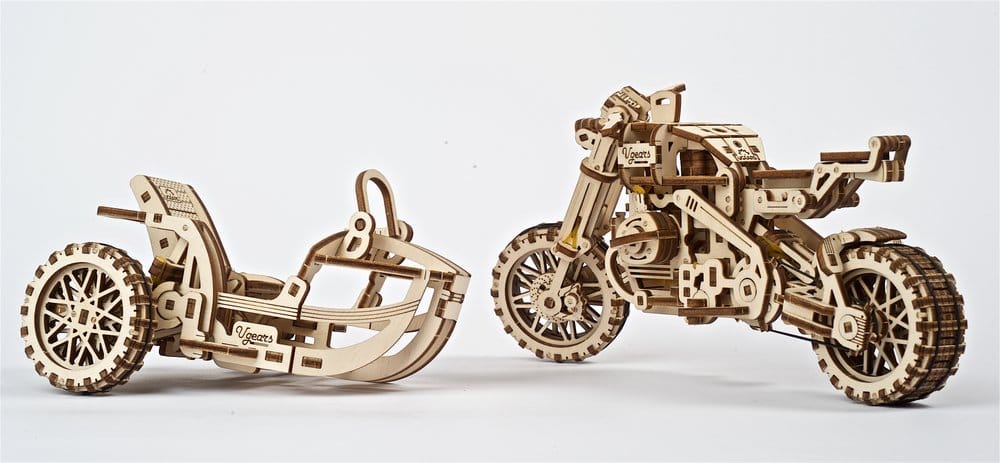 Ugears Puzzle de madera 3D Scrambler UGR-10 con sidecar