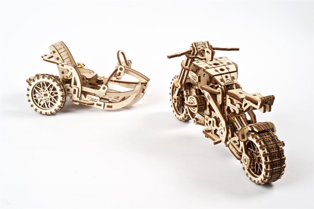 Ugears Puzzle de madera 3D Scrambler UGR-10 con sidecar