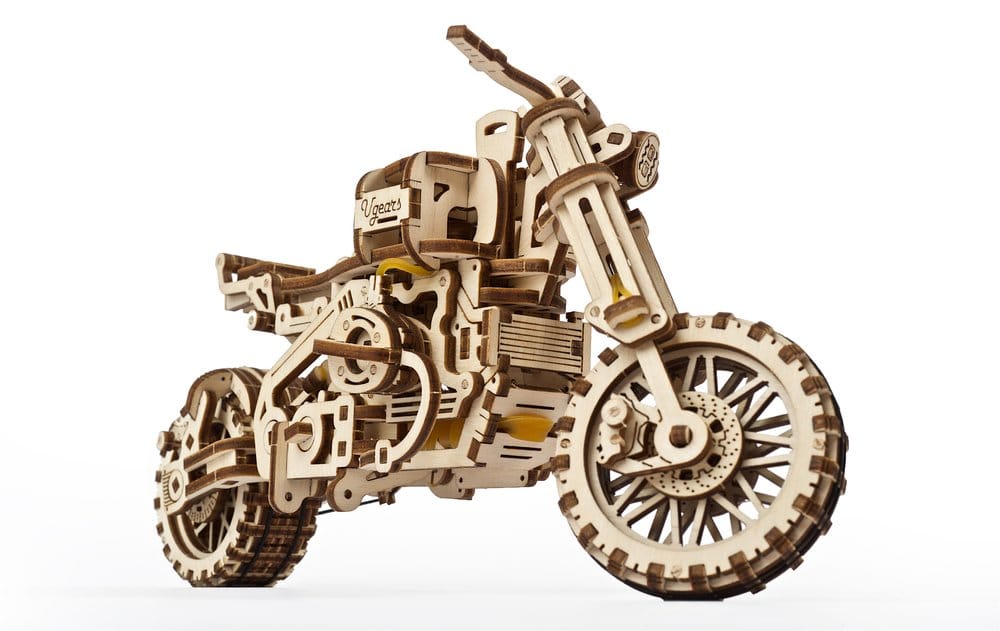 Ugears Puzzle de madera 3D Scrambler UGR-10 con sidecar