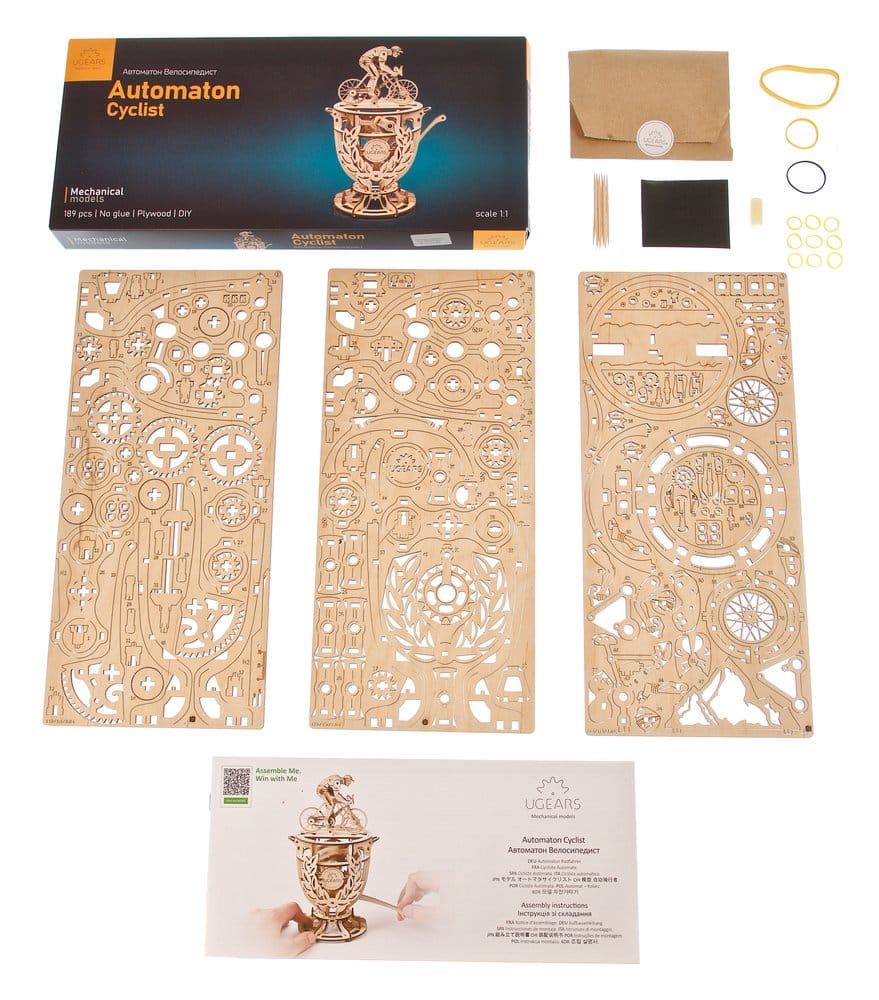 Ugears Puzzle de madera 3D Ciclista automata