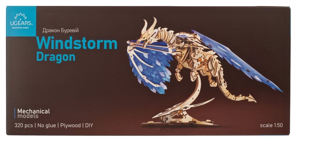 Ugears Puzzle de madera 3D Dragón de la Tempestad