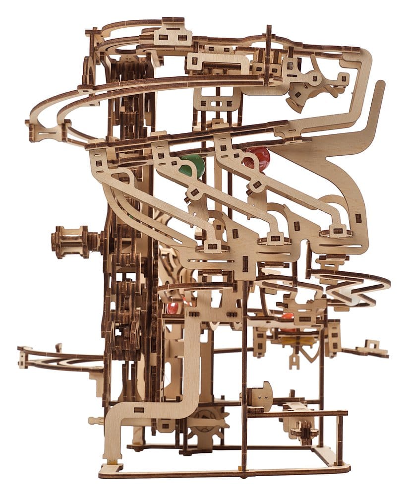 Ugears Puzzle de madera 3D Carrera de Canicas con Elevador de Cadena