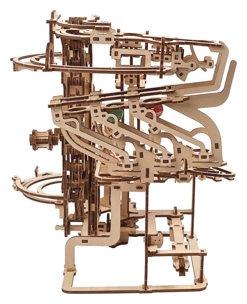 Ugears Puzzle de madera 3D Carrera de Canicas con Elevador de Cadena