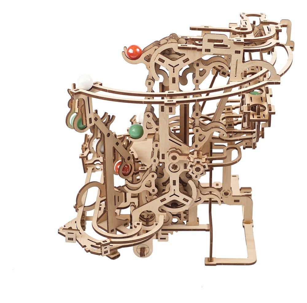 Ugears Puzzle de madera 3D Carrera de Canicas con Elevador de Cadena