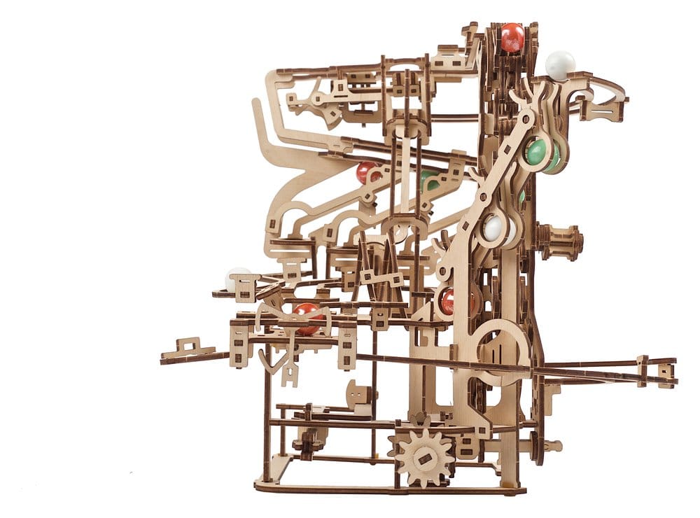 Ugears Puzzle de madera 3D Carrera de Canicas con Elevador de Cadena