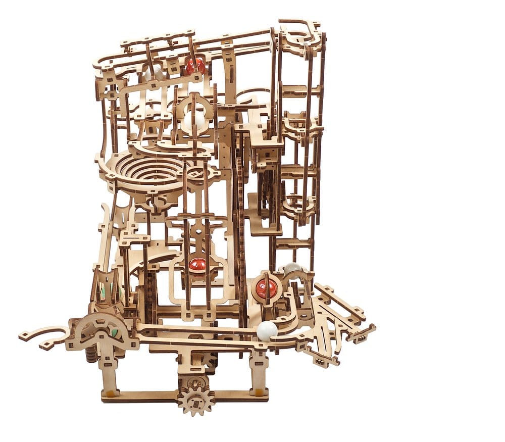Ugears Puzzle de madera 3D Carrera de Canicas Escalonada