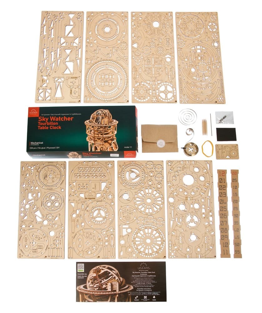 Ugears Puzzle de madera 3D Reloj Tourbillon de Sobremesa Astrónomo