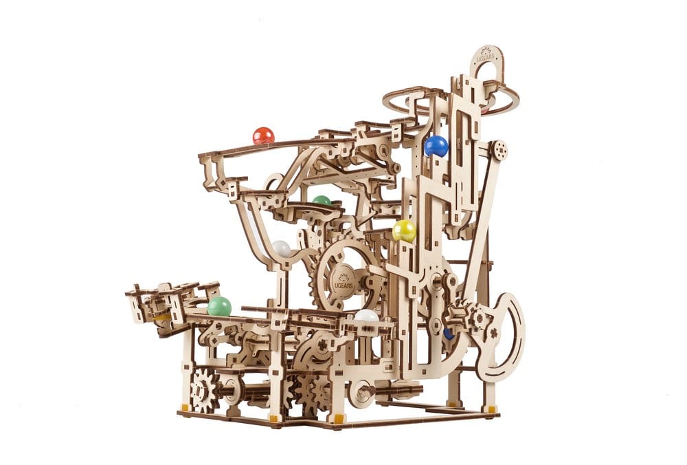 Ugears Puzzle de madera 3D Carrera de Canicas con Elevador por Peldaños