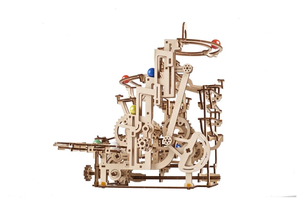 Ugears Puzzle de madera 3D Carrera de Canicas con Elevador por Peldaños