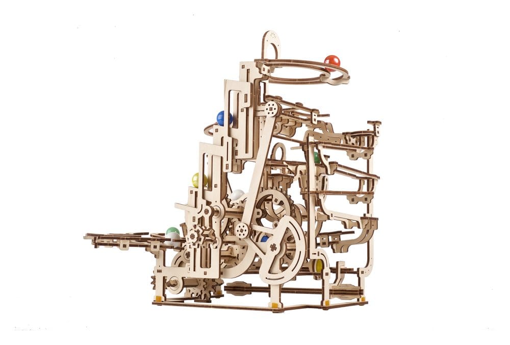 Ugears Puzzle de madera 3D Carrera de Canicas con Elevador por Peldaños