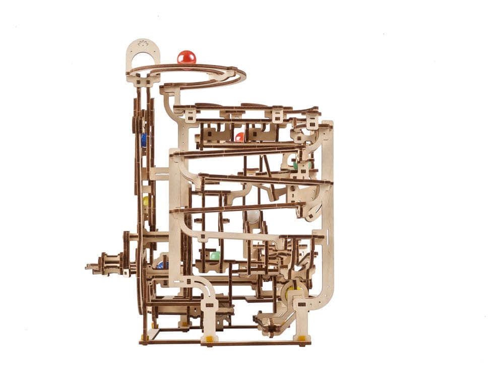 Ugears Puzzle de madera 3D Carrera de Canicas con Elevador por Peldaños