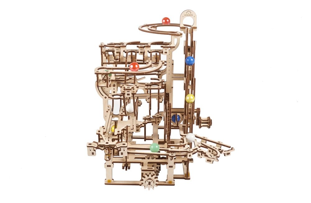 Ugears Puzzle de madera 3D Carrera de Canicas con Elevador por Peldaños