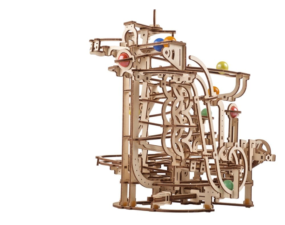 Ugears Puzzle de madera 3D Carrera de Canicas con Elevador en Espiral