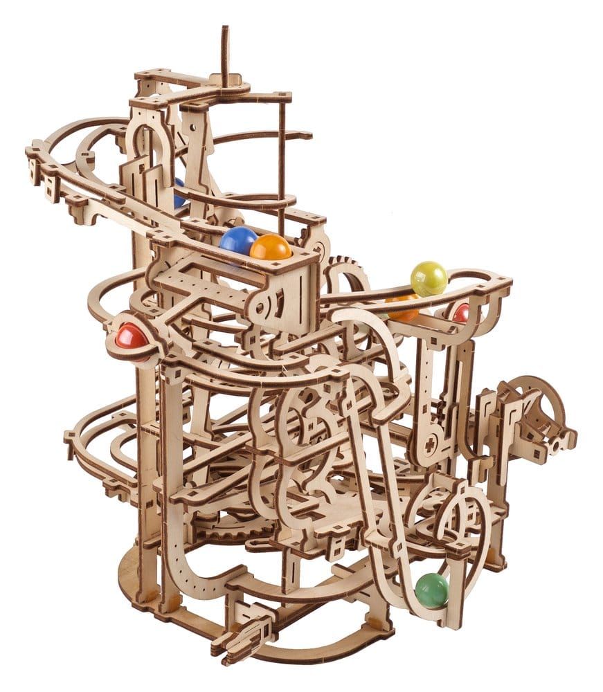 Ugears Puzzle de madera 3D Carrera de Canicas con Elevador en Espiral