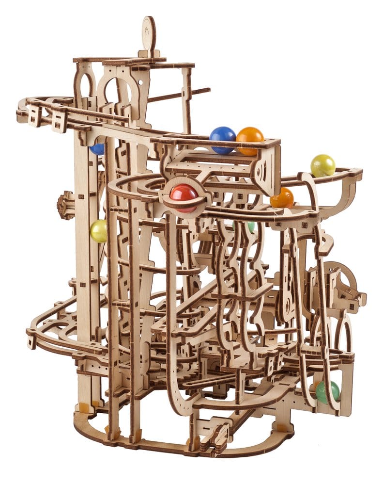 Ugears Puzzle de madera 3D Carrera de Canicas con Elevador en Espiral