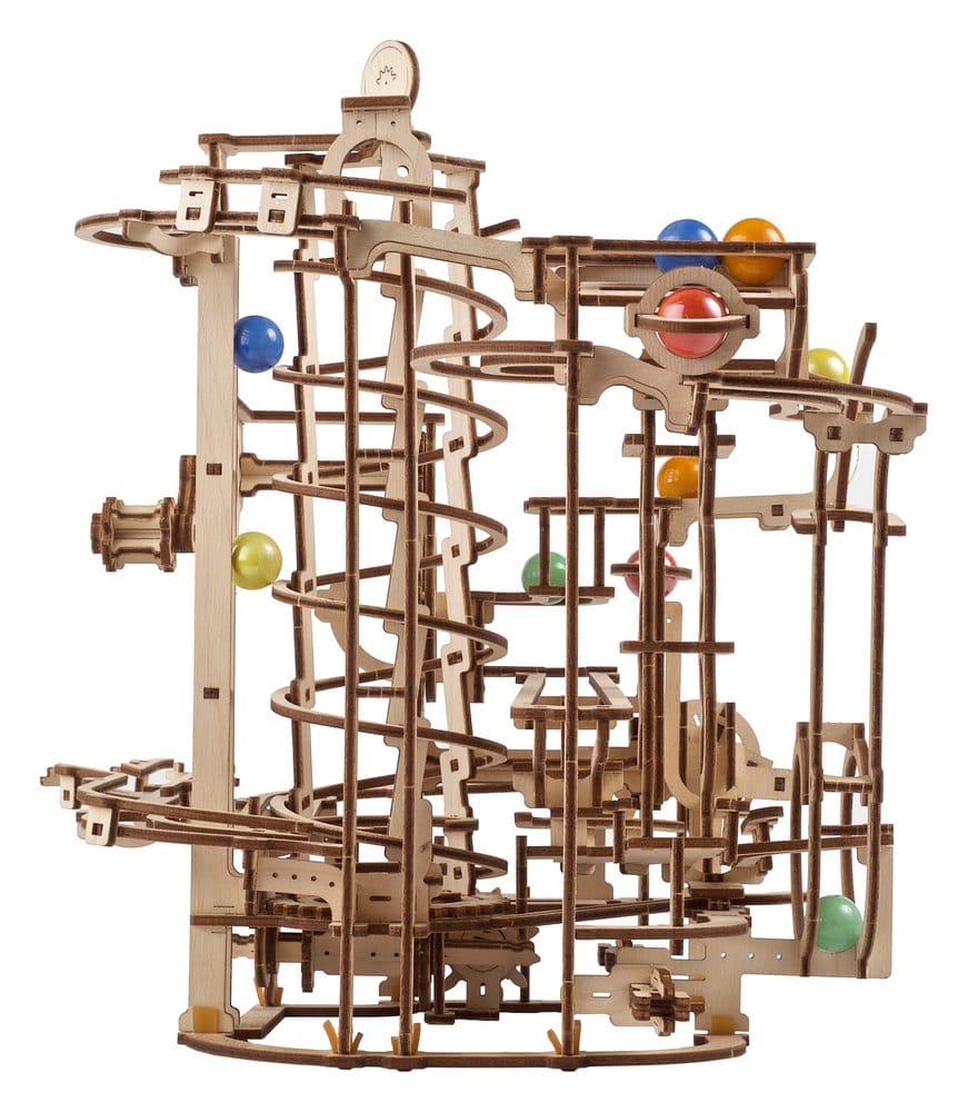 Ugears Puzzle de madera 3D Carrera de Canicas con Elevador en Espiral
