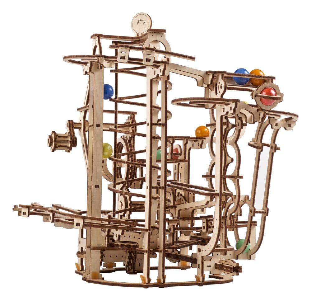 Ugears Puzzle de madera 3D Carrera de Canicas con Elevador en Espiral