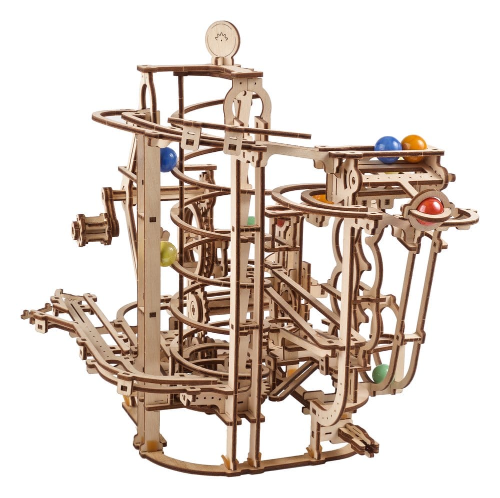 Ugears Puzzle de madera 3D Carrera de Canicas con Elevador en Espiral