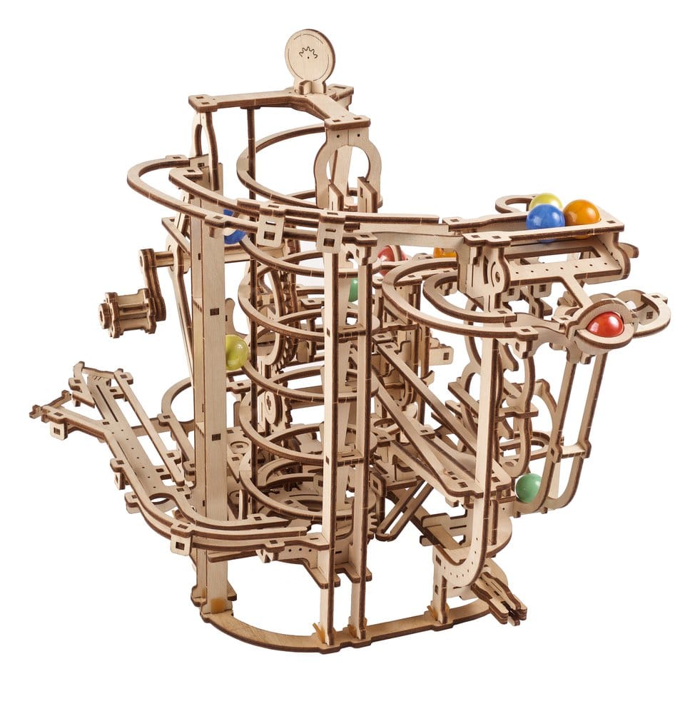 Ugears Puzzle de madera 3D Carrera de Canicas con Elevador en Espiral