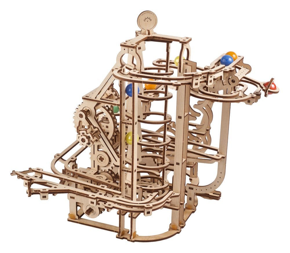 Ugears Puzzle de madera 3D Carrera de Canicas con Elevador en Espiral