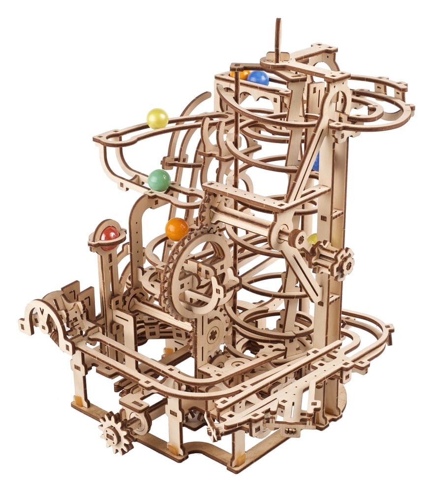 Ugears Puzzle de madera 3D Carrera de Canicas con Elevador en Espiral