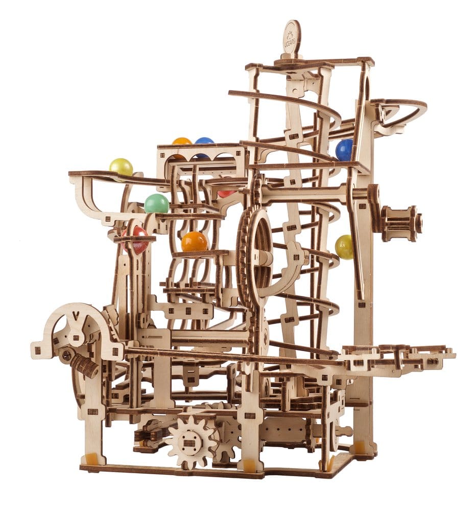 Ugears Puzzle de madera 3D Carrera de Canicas con Elevador en Espiral