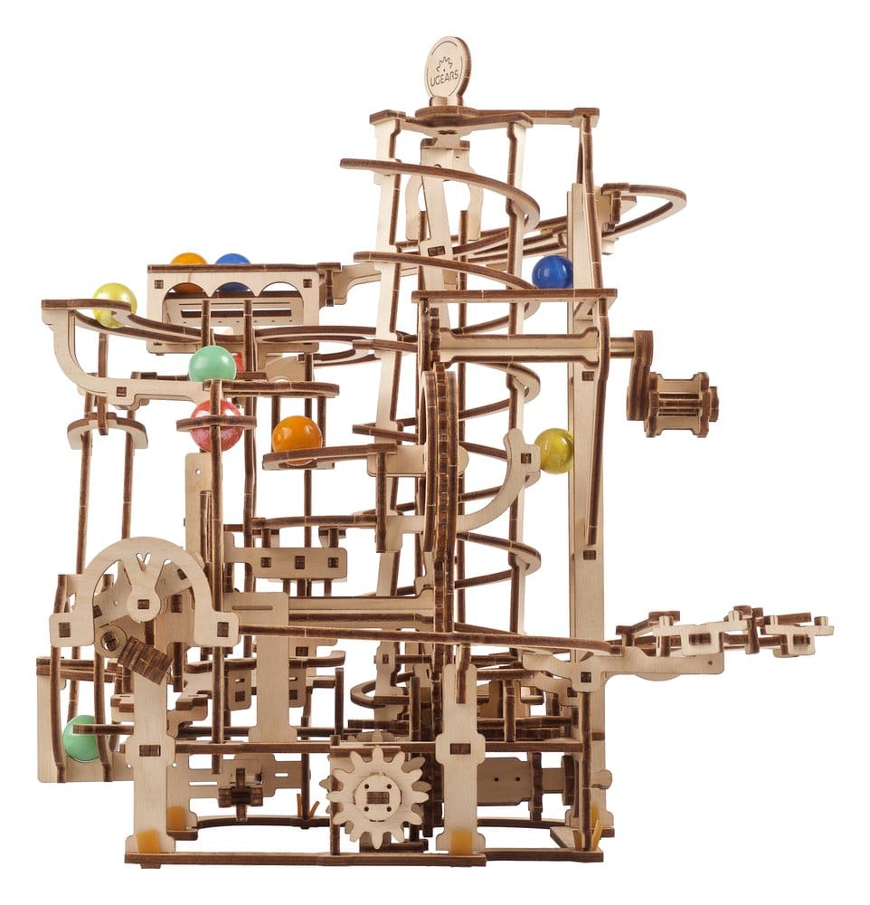Ugears Puzzle de madera 3D Carrera de Canicas con Elevador en Espiral