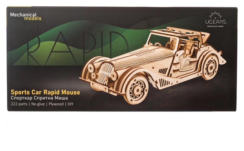 Ugears Puzzle de madera 3D Deportivo Ratón Veloz