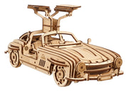 Ugears Puzzle de madera 3D Cupé Deportivo con Puertas de Ala de Gaviota