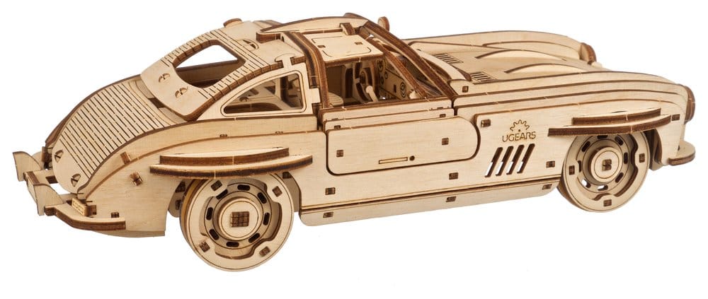 Ugears Puzzle de madera 3D Cupé Deportivo con Puertas de Ala de Gaviota