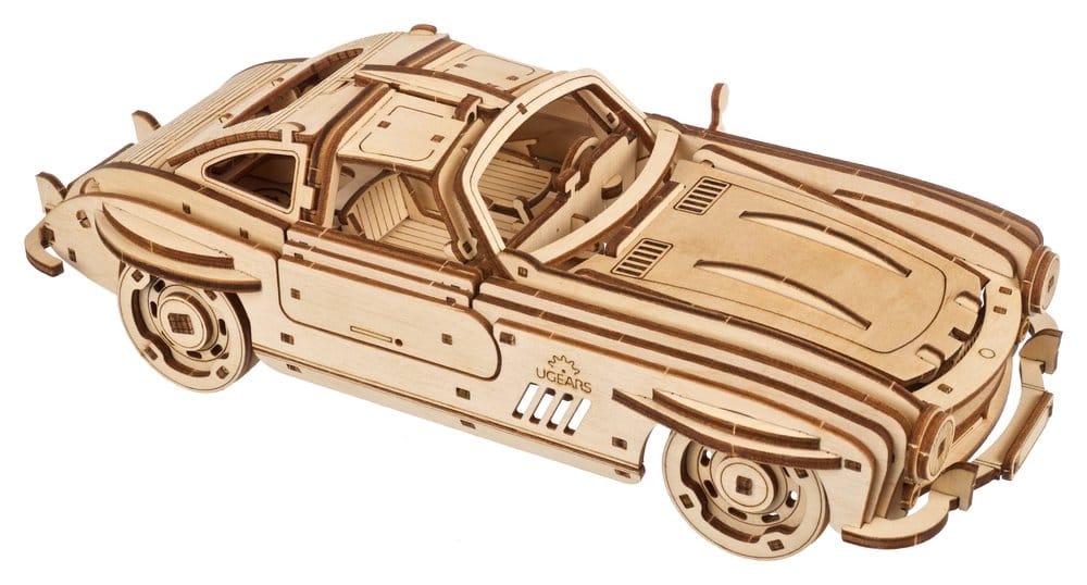 Ugears Puzzle de madera 3D Cupé Deportivo con Puertas de Ala de Gaviota