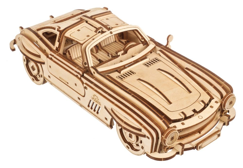 Ugears Puzzle de madera 3D Cupé Deportivo con Puertas de Ala de Gaviota