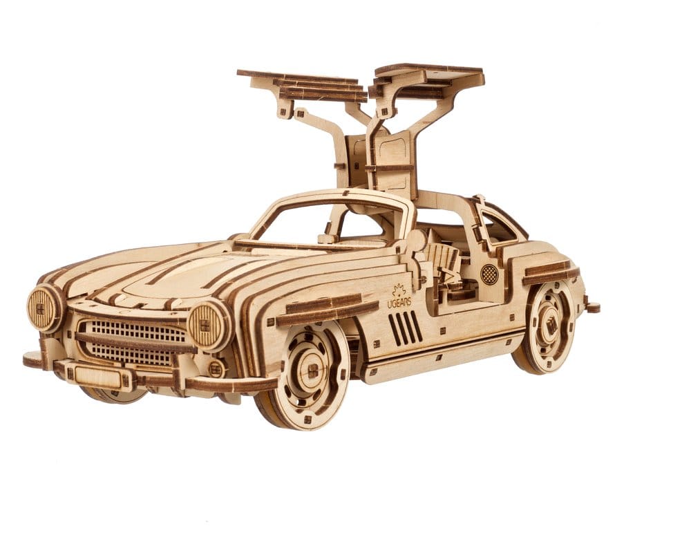 Ugears Puzzle de madera 3D Cupé Deportivo con Puertas de Ala de Gaviota