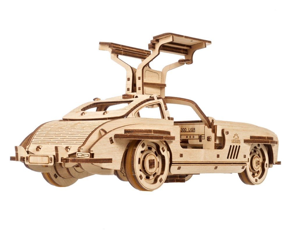 Ugears Puzzle de madera 3D Cupé Deportivo con Puertas de Ala de Gaviota