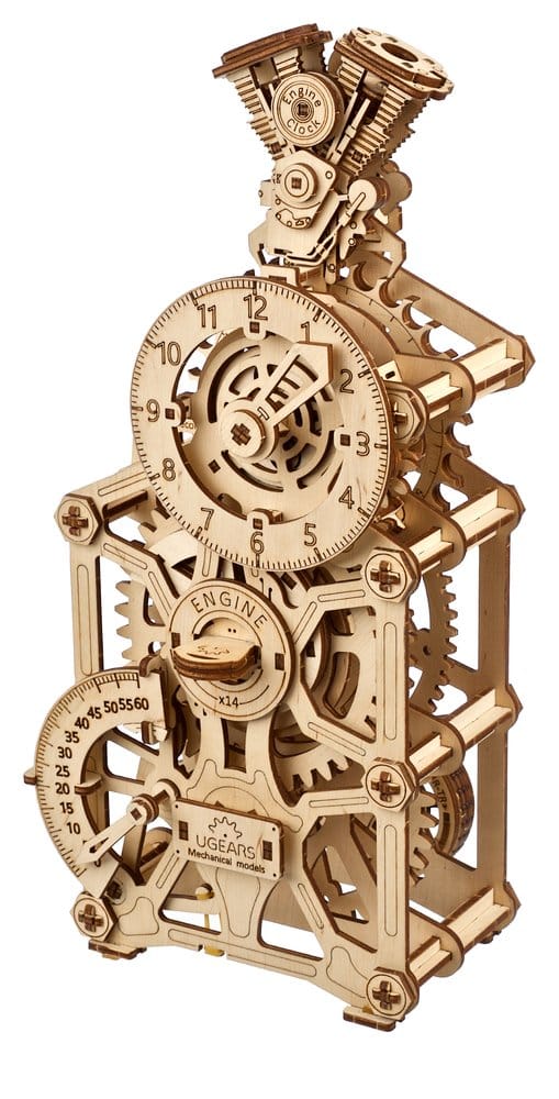 Ugears Puzzle de madera 3D Reloj de Motor