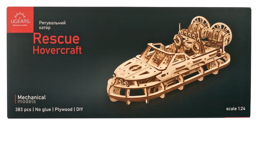Ugears Puzzle de madera 3D Aerodeslizador de Rescate