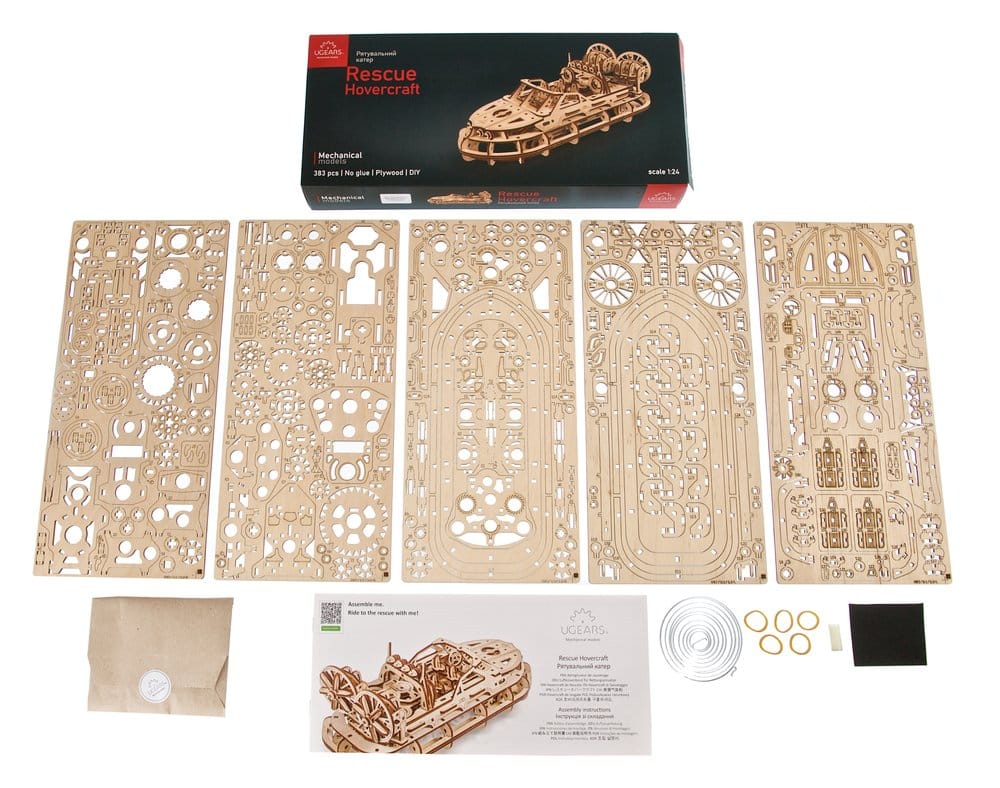 Ugears Puzzle de madera 3D Aerodeslizador de Rescate