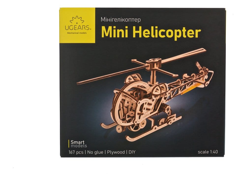 Ugears Puzzle de madera 3D Mini Helicóptero