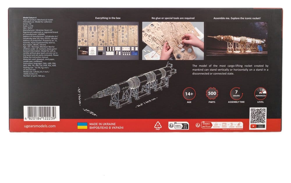 NASA Puzzle de madera 3D Saturn V