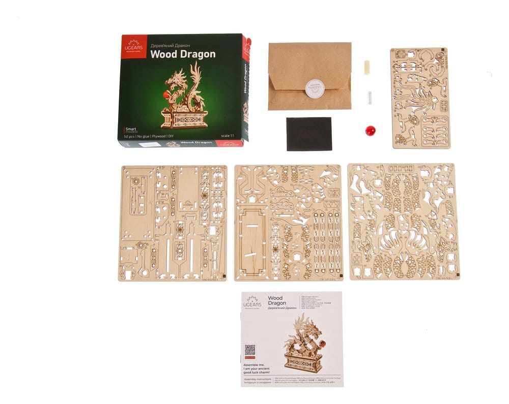 Ugears Puzzle de madera 3D Dragón de madera