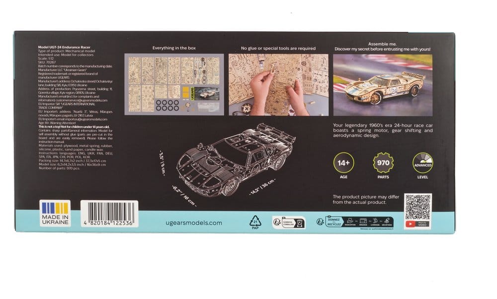 Ugears Puzzle de madera 3D UGT-24 Endurance Racer