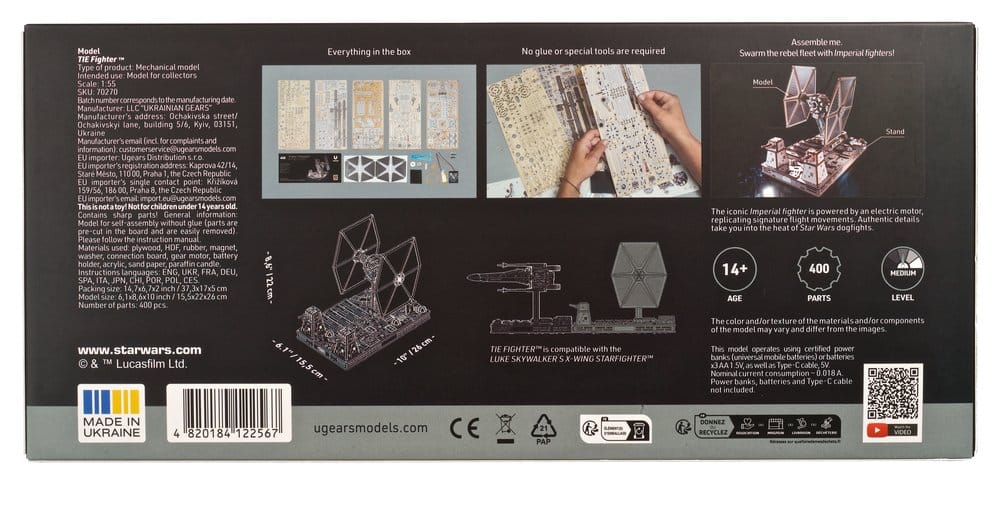 Star Wars Puzzle de madera 3D TIE Fighter