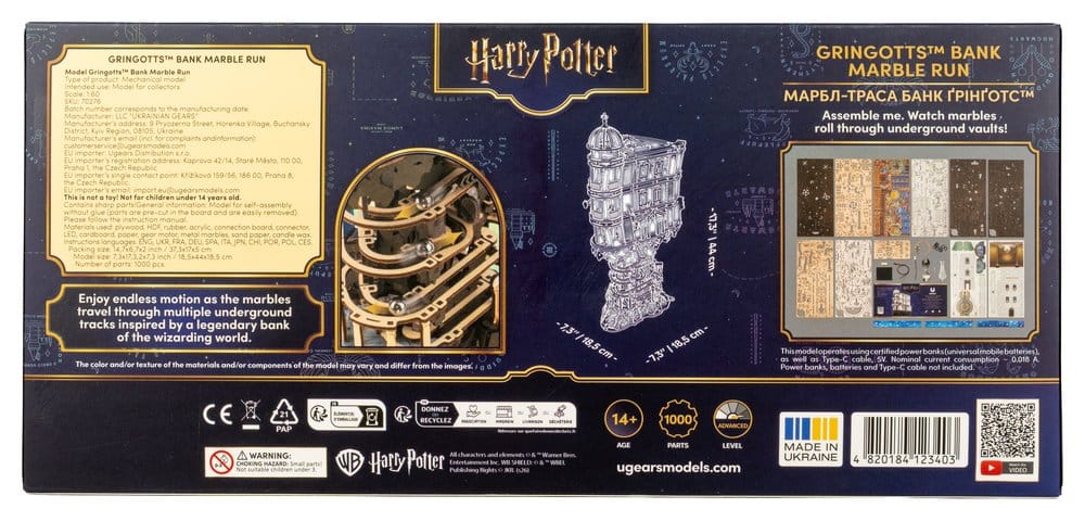 Harry Potter Puzzle de madera 3D Carrera de Canicas del Banco Mágico Gringotts